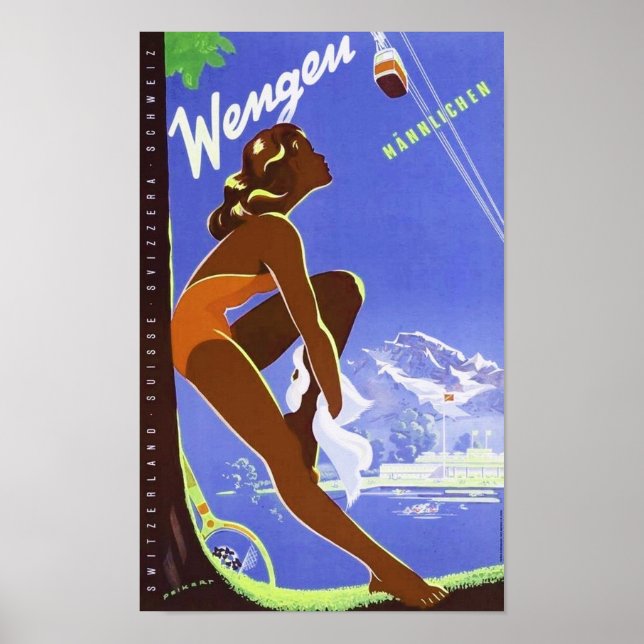 Póster "Schweiz: 2021/heute Bern - Wengen Männl. Reise (Frente)