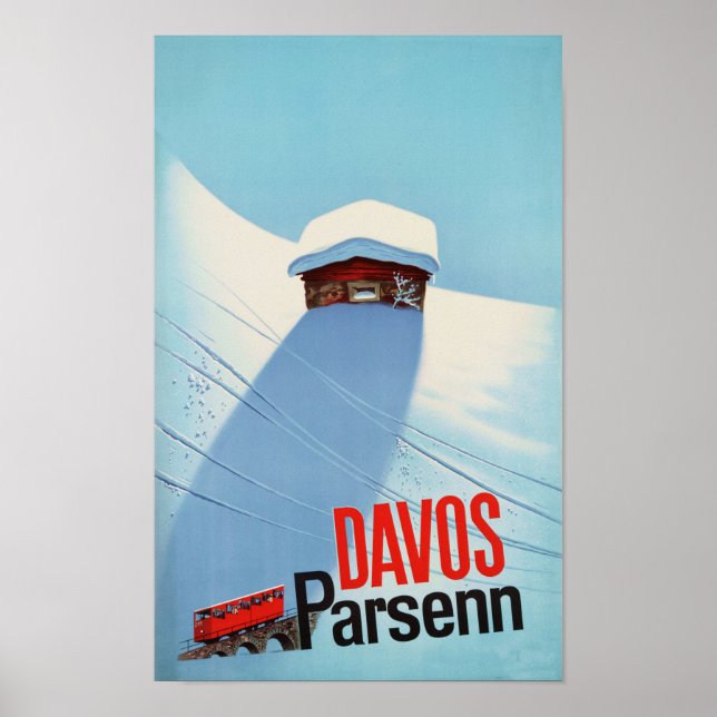 Póster " Schweiz: 2022/heute - Davos Parsenn Bahn Reise (Frente)