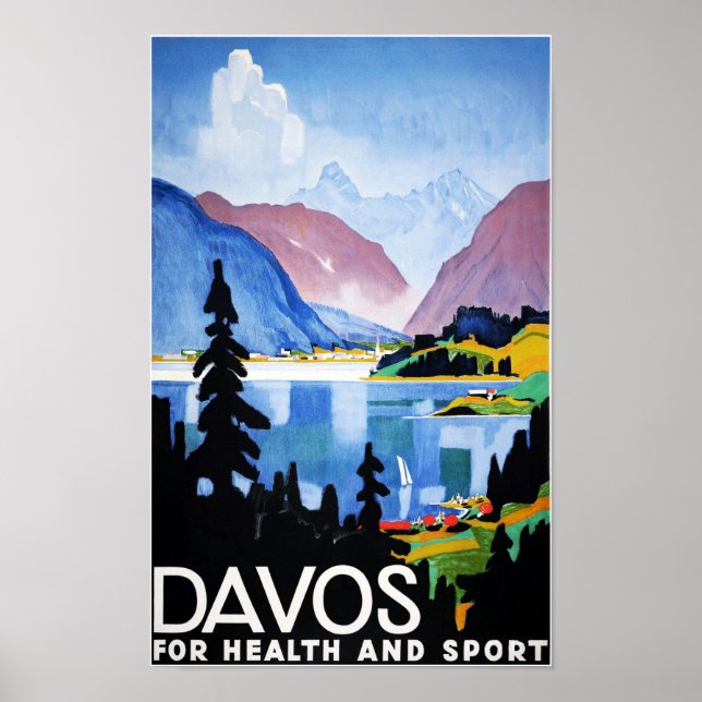 Póster " Schweiz: 2022/heute - Davos Sommer Reise ... (Frente)
