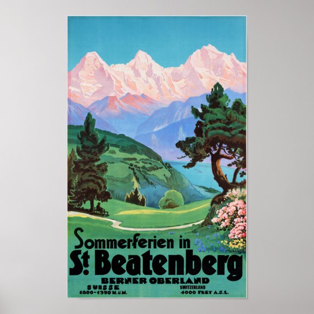 Póster "Schweiz: 2022/heute Kt. Berna - St. Beatenberg... (Frente)