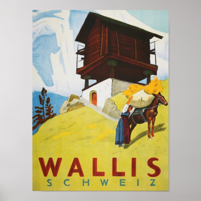 Póster "Schweiz: 2022/heute - Kt. Wallis Sommer Reise... (Frente)