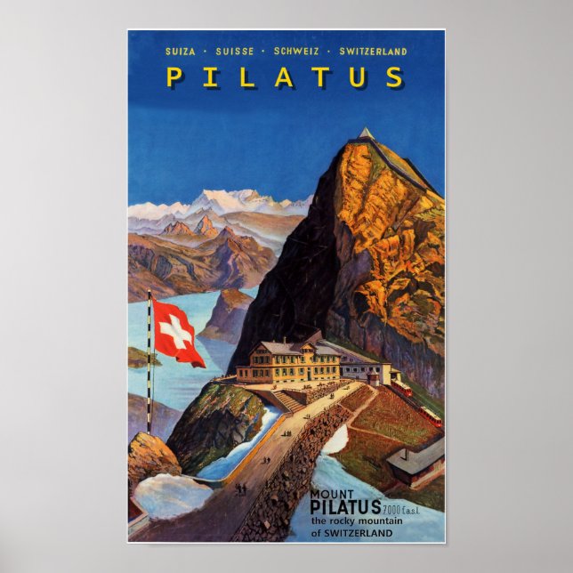 Póster " Schweiz: 2022/heute - Pilatus Vintage Reise ... (Frente)