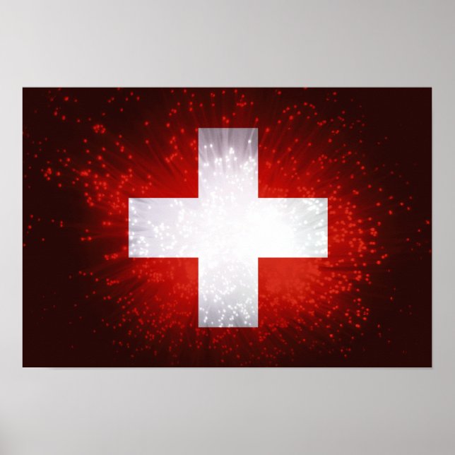 Póster Schweiz; Bandera de Suiza (Frente)