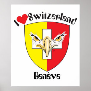 Póster Schweiz, Suisse, Svizzera, Svizra, Suiza