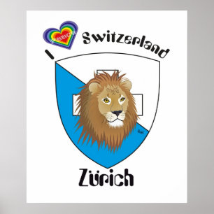 Póster Schweiz, Suisse, Svizzera, Svizra, Suiza