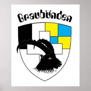 Póster Schweiz, Suisse, Svizzera, Svizra, Suiza