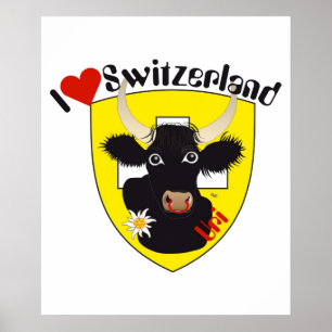 Póster Schweiz, Suisse, Svizzera, Svizra, Suiza