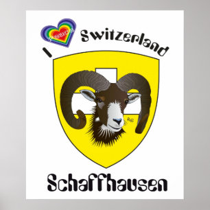 Póster Schweiz, Suisse, Svizzera, Svizra, Suiza