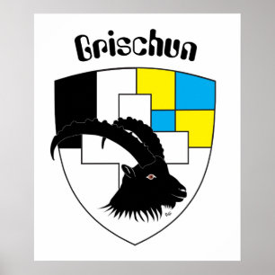 Póster Schweiz, Suisse, Svizzera, Svizra, Suiza