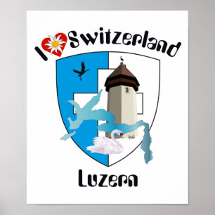 Póster Schweiz, Suisse, Svizzera, Svizra, Suiza