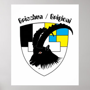 Póster Schweiz, Suisse, Svizzera, Svizra, Suiza