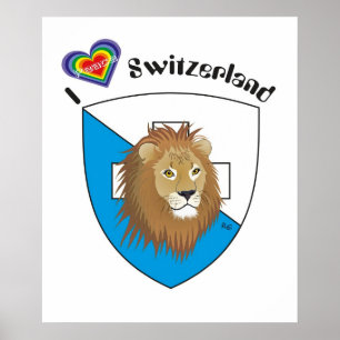 Póster Schweiz, Suisse, Svizzera, Svizra, Suiza