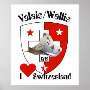 Póster Schweiz, Suisse, Svizzera, Svizra, Suiza