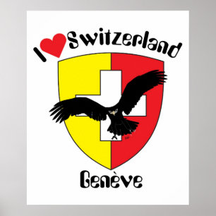 Póster Schweiz, Suisse, Svizzera, Svizra, Suiza