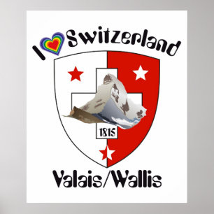 Póster Schweiz, Suisse, Svizzera, Svizra, Suiza
