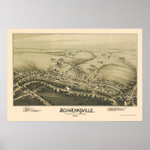 Póster Schwenksville, mapa panorámico de la Autoridad Pal