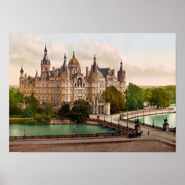 Póster Schwerin Castle Alemania - Fotografía Circa 1900 (Frente)