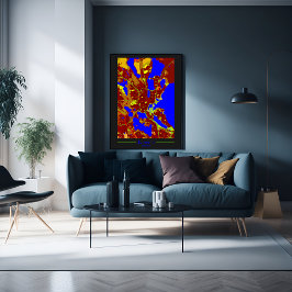 Póster Schwerin Stadtplan Stadtzentrum im Kontrast