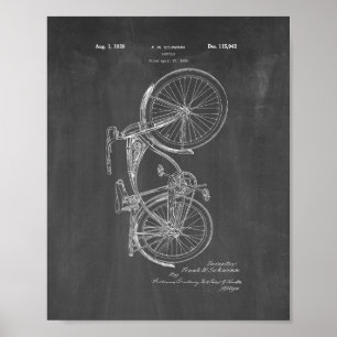 Póster Schwinn Bicycle Patent - Chalkboard