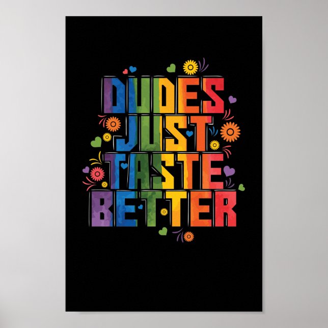 Póster Schwul "Dudes Just Taste Better" (Frente)
