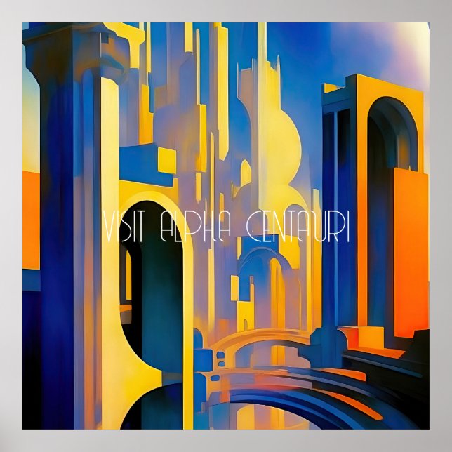 Póster SCI-FI Ciudad futurista (Frente)