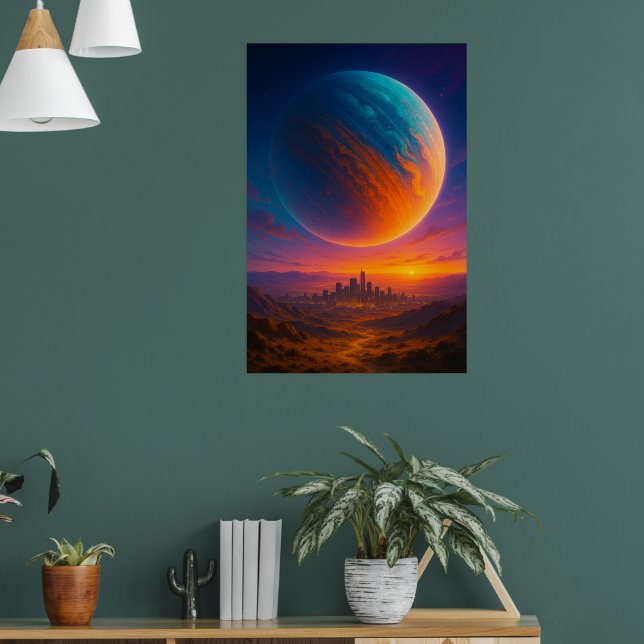 Póster Sci-Fi Cosmic City Poster Wall Art – Futuristic  (Salón 1)