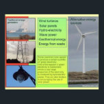 Póster Science, Alternative sources of Energy<br><div class="desc">Intended for use in schools,  youth clubs,  etc and for personal research into particular topics. They were designed as lesson starters to provide points of discussion. Ideal for classroom displays as well as walls at home. Great aid for home schooling. Science,  Alternative sources of Energy</div>