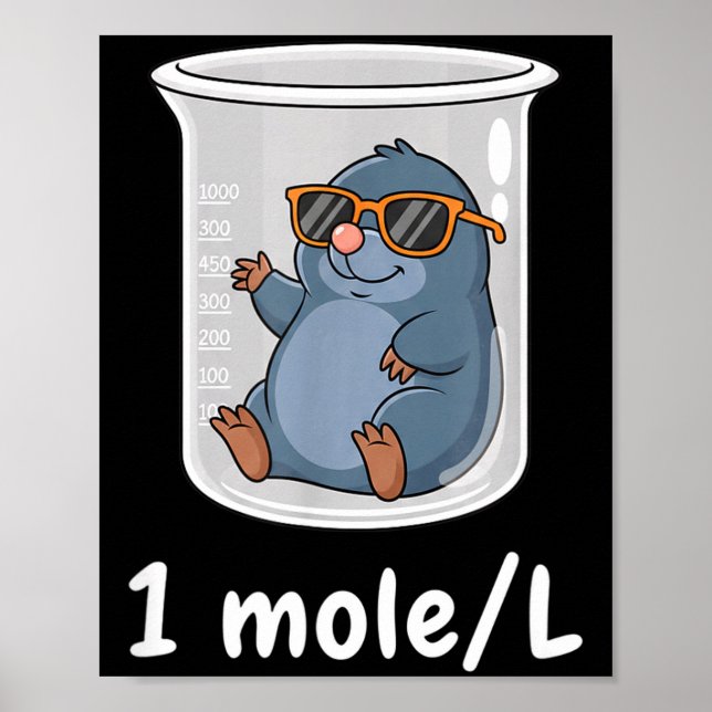 Póster Science &amp; Technology Funny Chemistry 1 Mole L  (Frente)