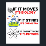 Póster Science BIOLOGY CHEMISTRY PHYSICS<br><div class="desc">chemistry,  gift,  biology,  student,  idea,  physicist,  quote,  teacher,  geek,  physics,  nerd,  saying,  funny</div>