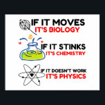 Póster Science BIOLOGY CHEMISTRY PHYSICS<br><div class="desc">cool,  comic,  cute,  love,  vintage sports,  science,  couple,  funny,  retro</div>
