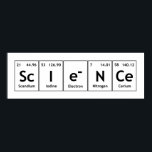 Póster ScIeNCe Elementos de tabla periódicos Química de p<br><div class="desc">ScIeNCe Elementos de tabla periódica Palabra Química ScIe-NCe Palabras divertidas de yodo de Scanum Electron Nitrogen Cerium utilizando Símbolos de elementos de la tabla periódica!</div>