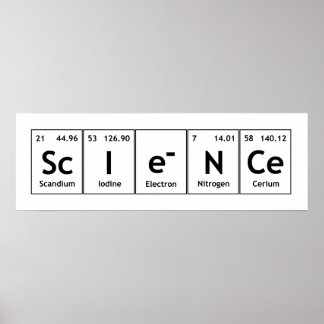 Póster ScIeNCe Elementos de tabla periódicos Química de p