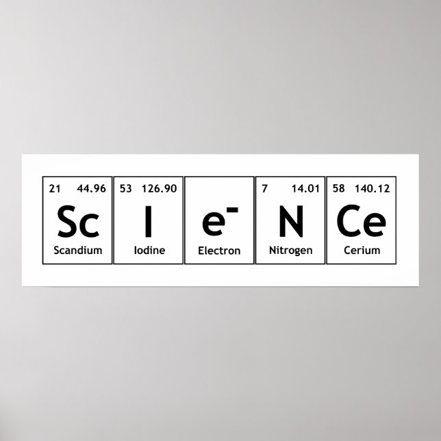 Póster ScIeNCe Elementos de tabla periódicos Química de p (Frente)