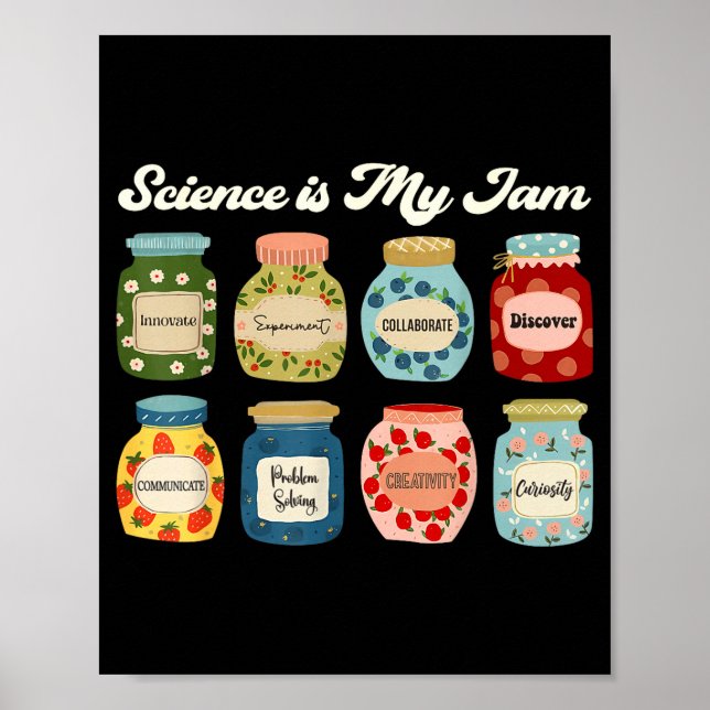 Póster Science Is My Jam Teacher Shirt Stem Student Educa (Frente)