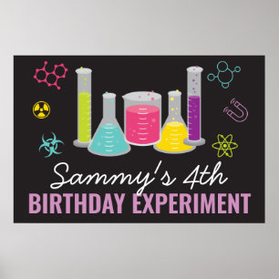 Póster Science Party Sign in Pink
