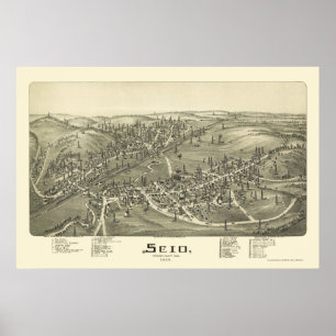 Póster Scio, OH Mapa Panorámico - 1899a
