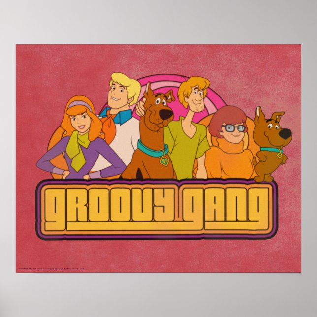 Póster Scooby-Doo | Gráfico retro Personalizado "Groovy G (Frente)