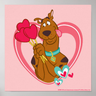 Póster Scooby-Doo Holding Heart Lolipops