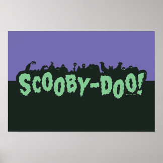 Póster ¡Scooby-Doo! Logotipo de silueta de monstruos