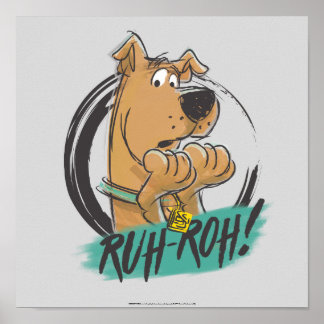 Póster Scooby-Doo "¡Ruh Roh!" Esbozo de marcadores
