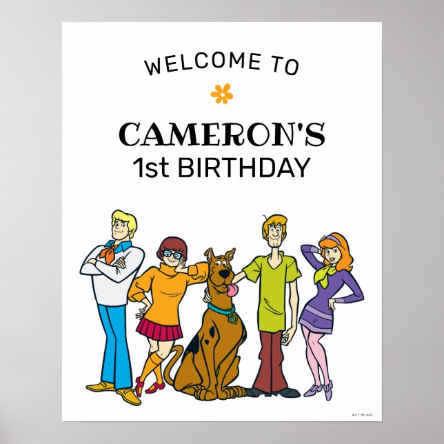 Póster Scooby-Doo y el Rótulo de cumpleaños de Gang Groov (Frente)