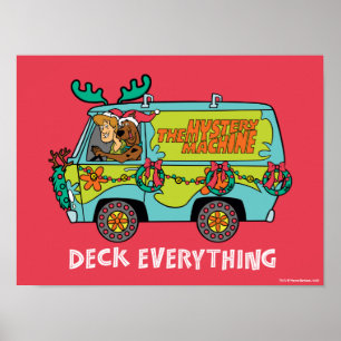 Póster Scooby-Doo y Shaggy en la máquina de misterio de v