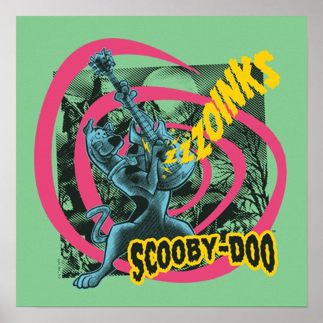 Póster Scooby-Doo Zoinks Punk Guitar Gráfico (Frente)