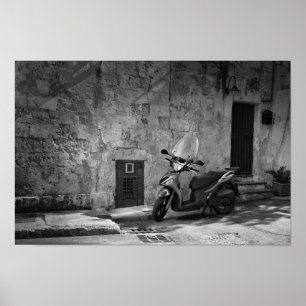 Póster Scooter en blanco y negro