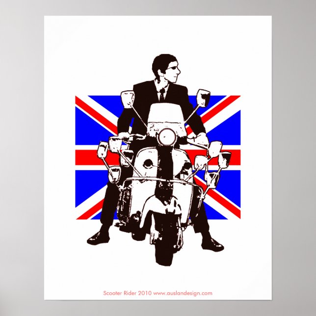 Póster Scooter Rider 2010 Union Jack Background Poster (Frente)