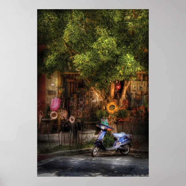 Póster Scooter - Sentado entre flores urbanas (Frente)