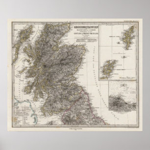 Póster Scotland Atlas Map 2