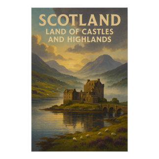 Póster Scotland – Land of Castles and Highlands