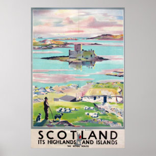 Póster Scotland vintage travel