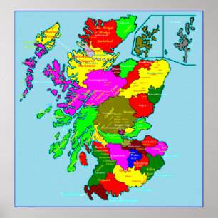 Póster Scotland's Shires and Clans Poster